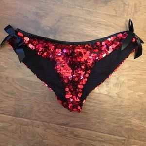 Fredericks red sparkle sequin bottoms